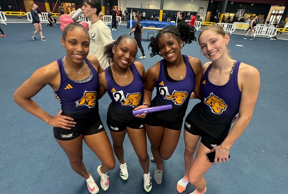 The UHSP record-breaking 4x200m Relay Team of Leah Macon-Ford, Jaliyah Potts, Mariah Scott, and Payton Burke.