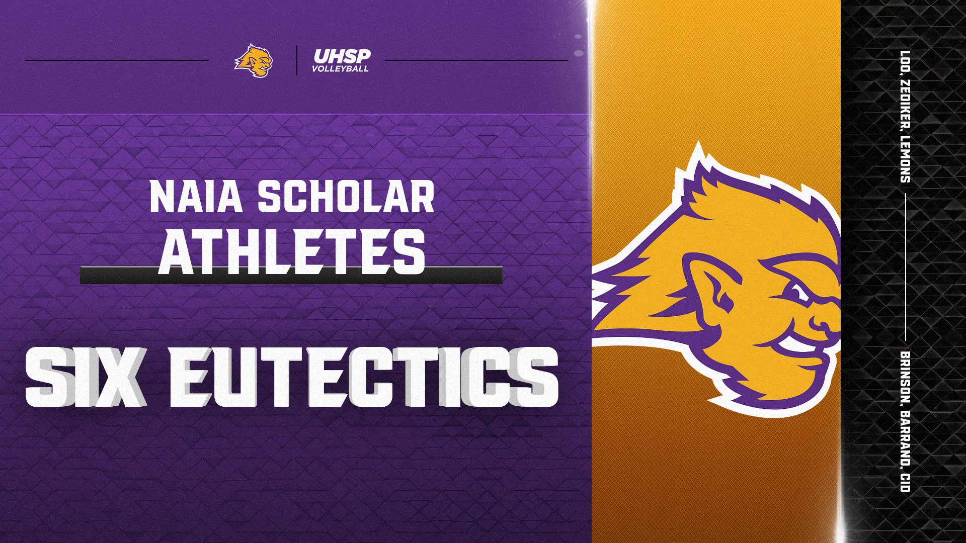 Six from UHSP Women&rsquo;s Volleyball Named Daktronics NAIA Scholar-Athletes